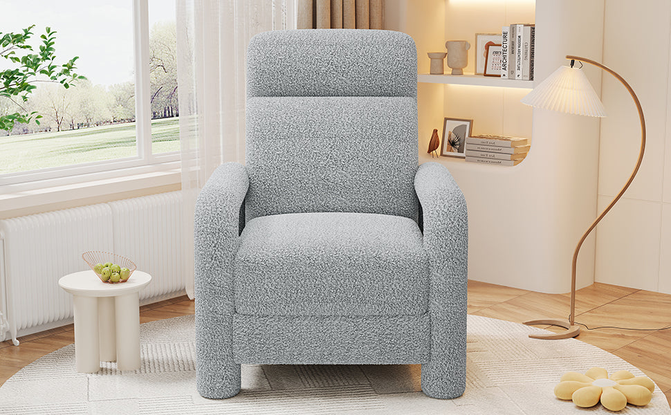 Simply Light Grey Push Back Recliner Armchair