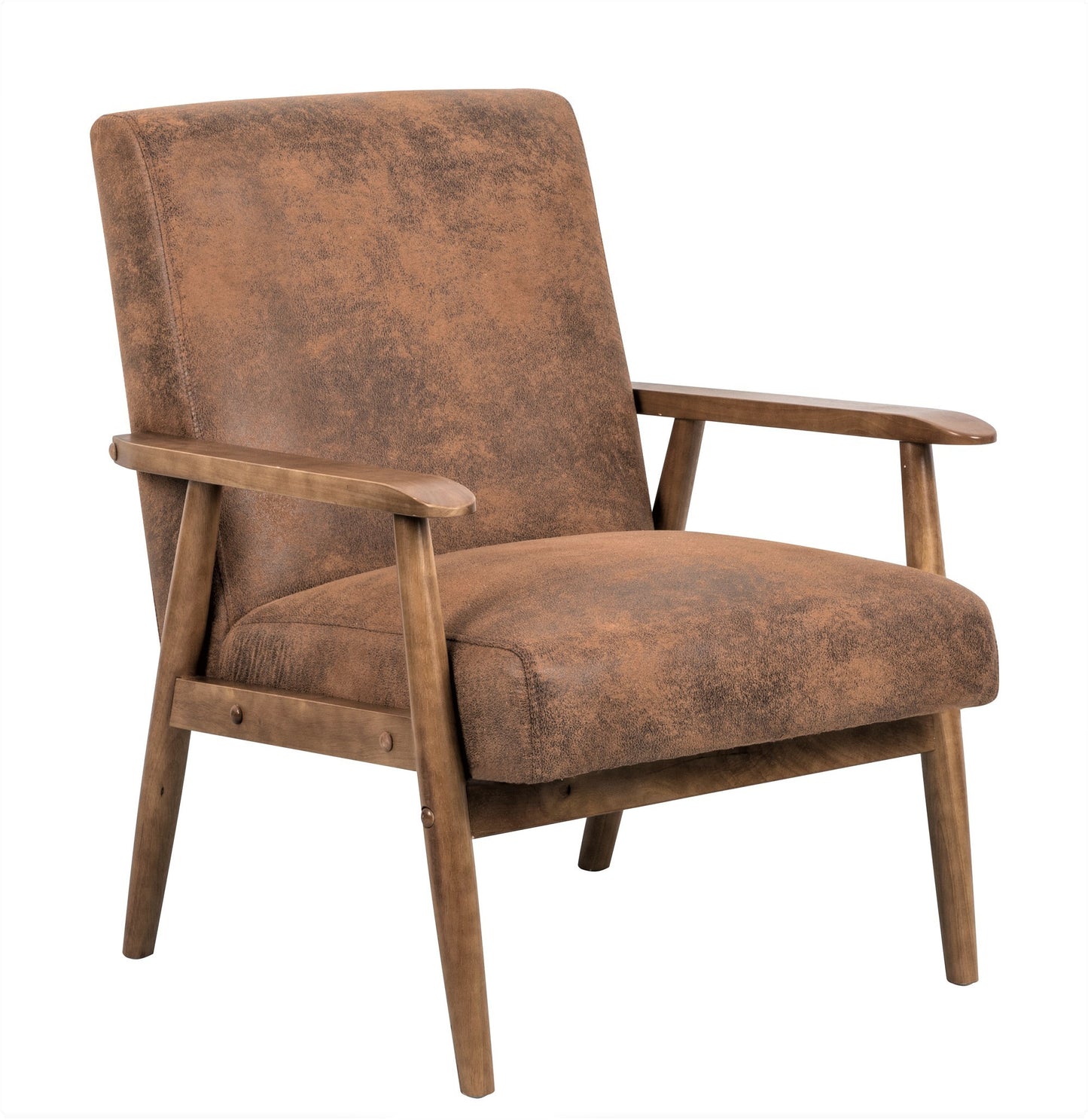 Simply Classic Mid-Century Modern Arm Chair, Light Brown