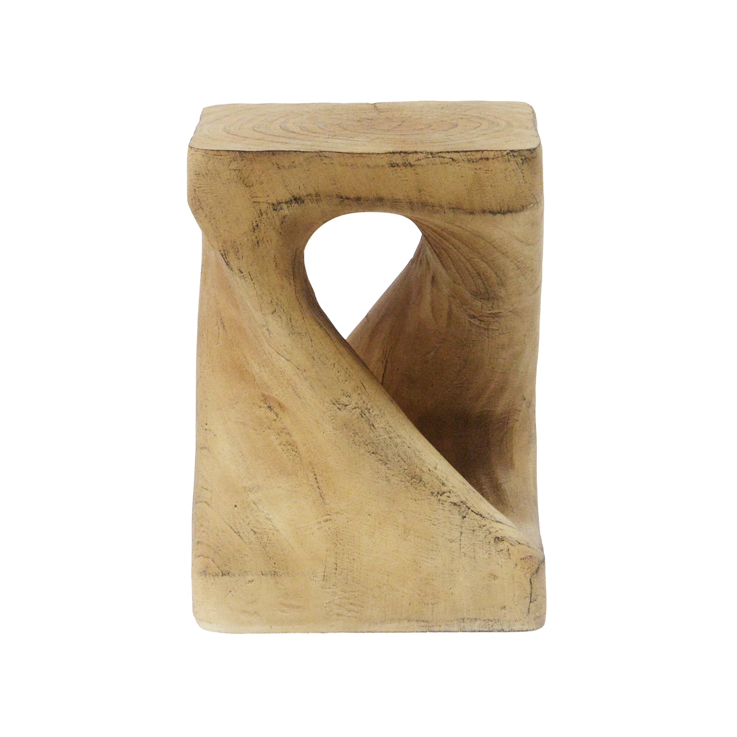 Simply Twist Shape Side Table, Wood-like texture, Natural Color