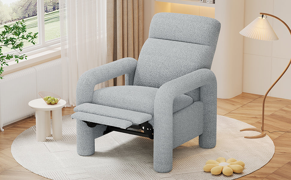 Simply Light Grey Push Back Recliner Armchair