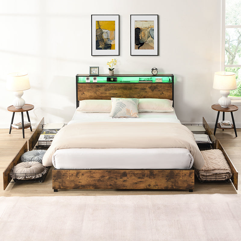 Simply Storage Bed Frame with Charging Station