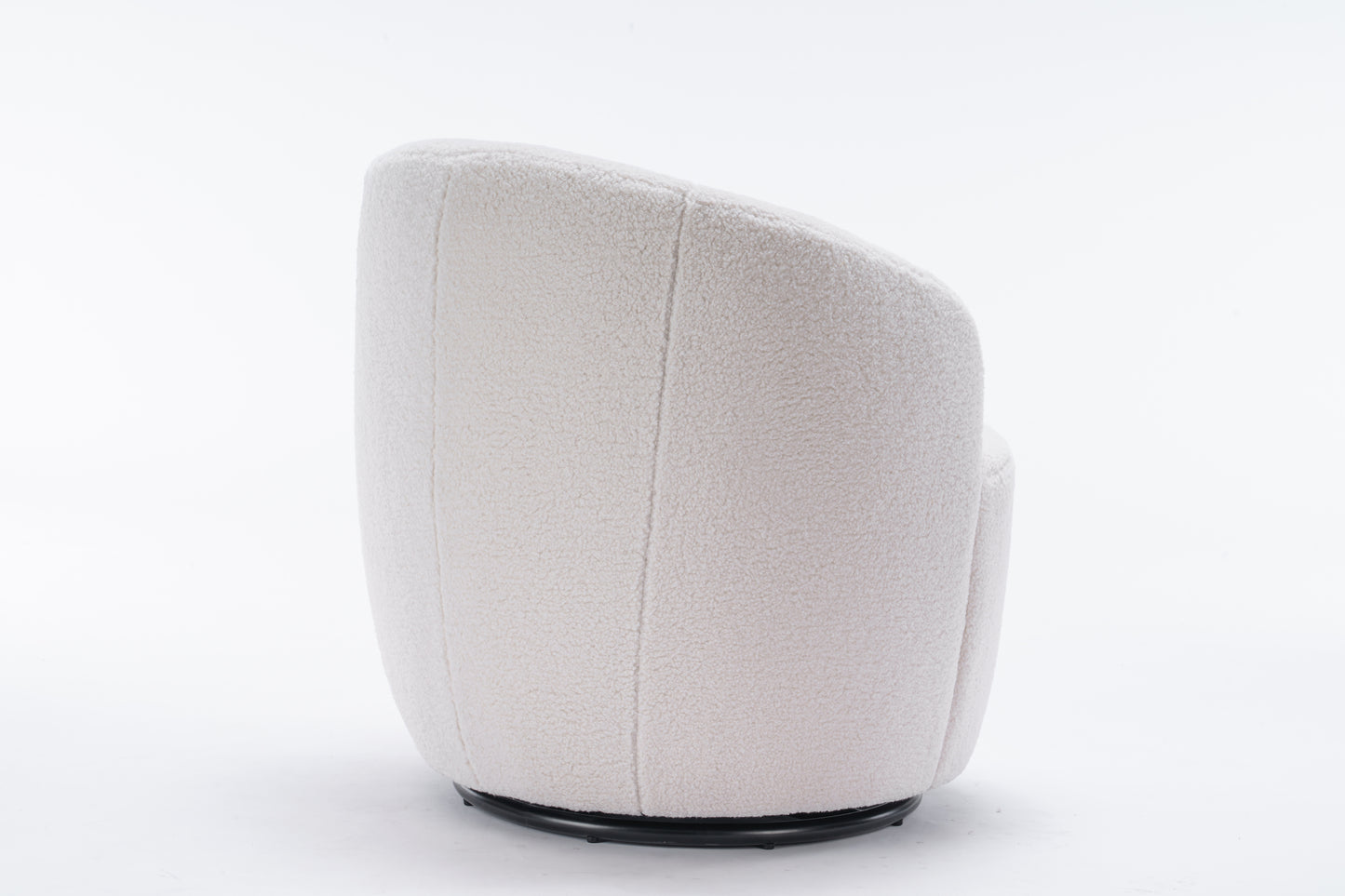 Simply Fabric Swivel Accent Barrel Chair, Ivory