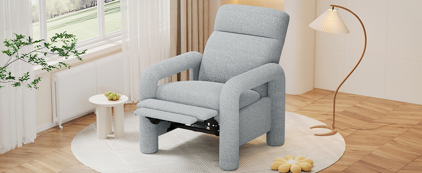 Simply Light Grey Push Back Recliner Armchair