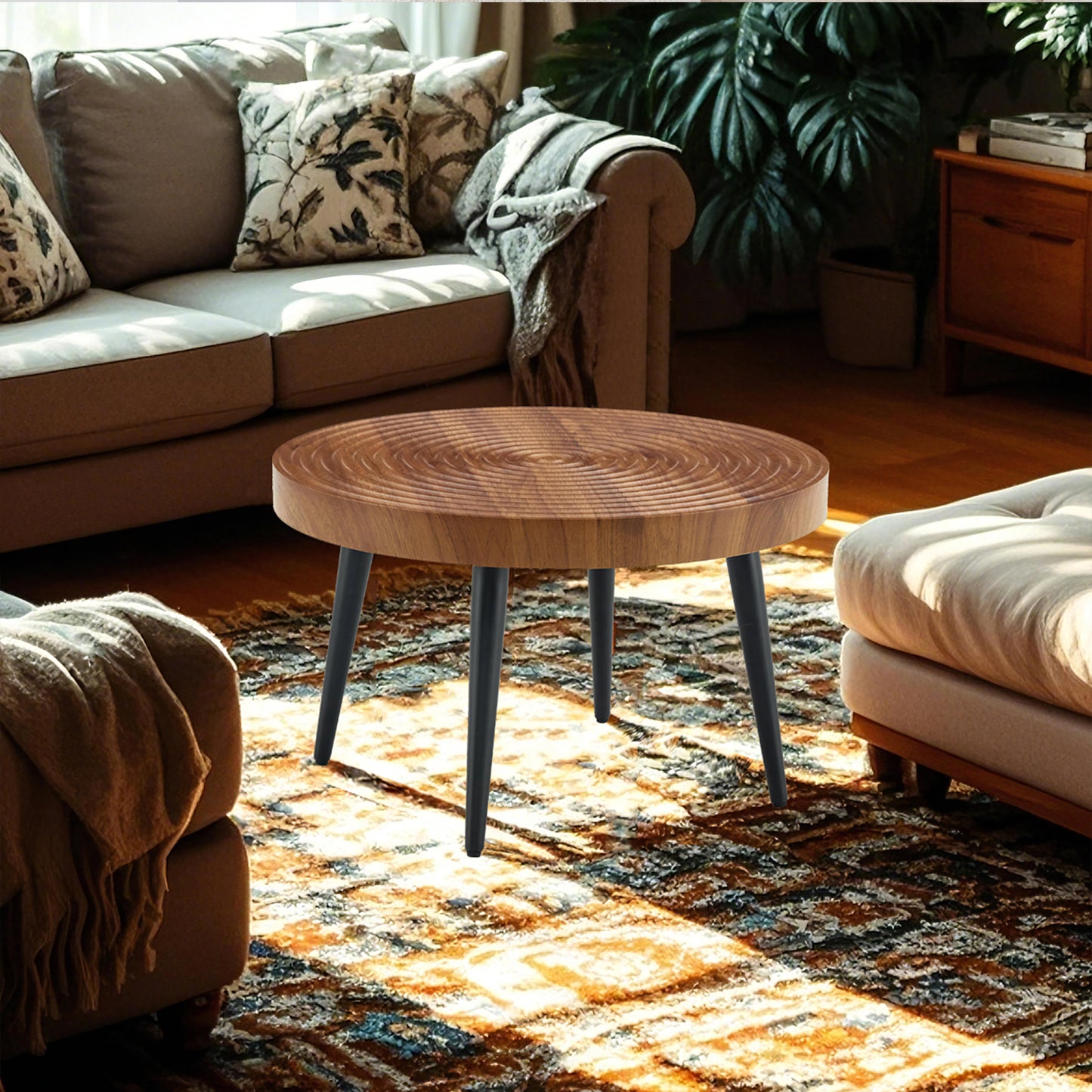 Simply Natural Wood Grain Round Coffee Table