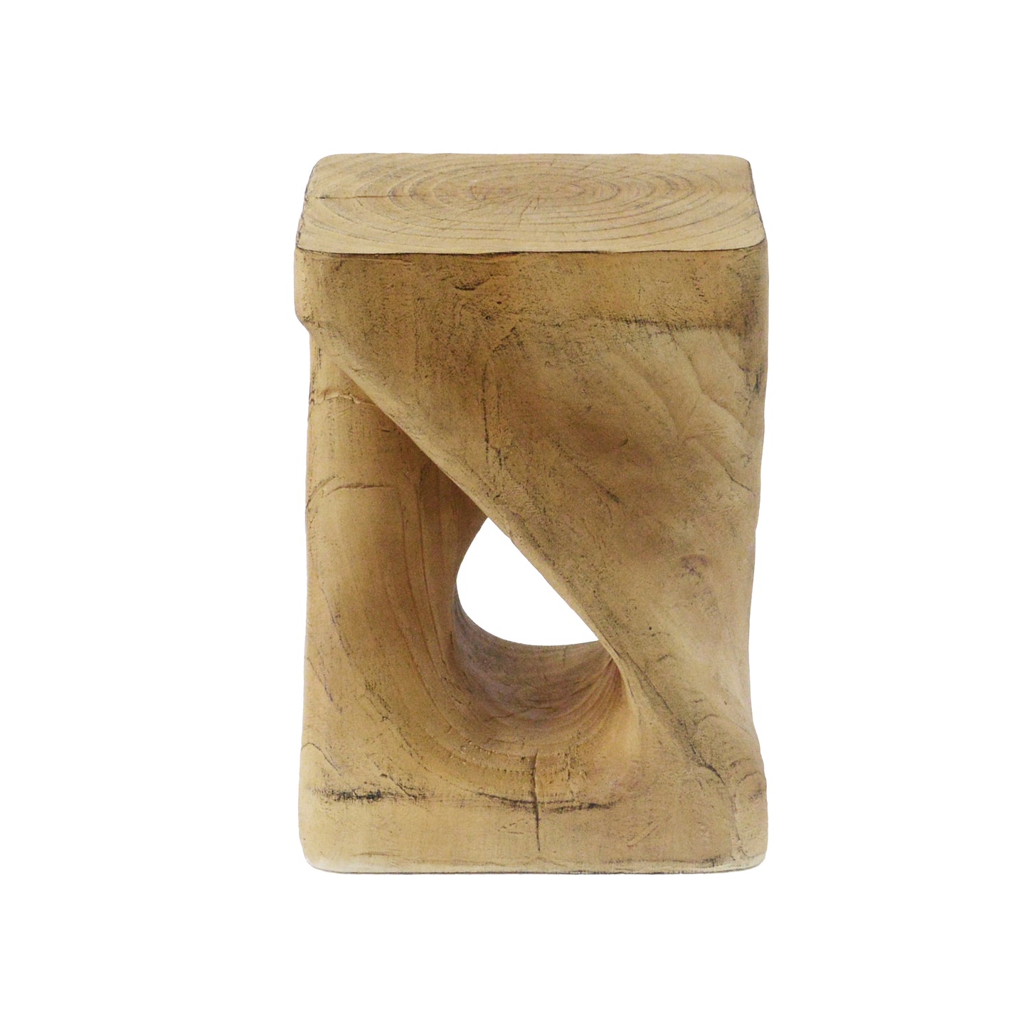 Simply Twist Shape Side Table, Wood-like texture, Natural Color