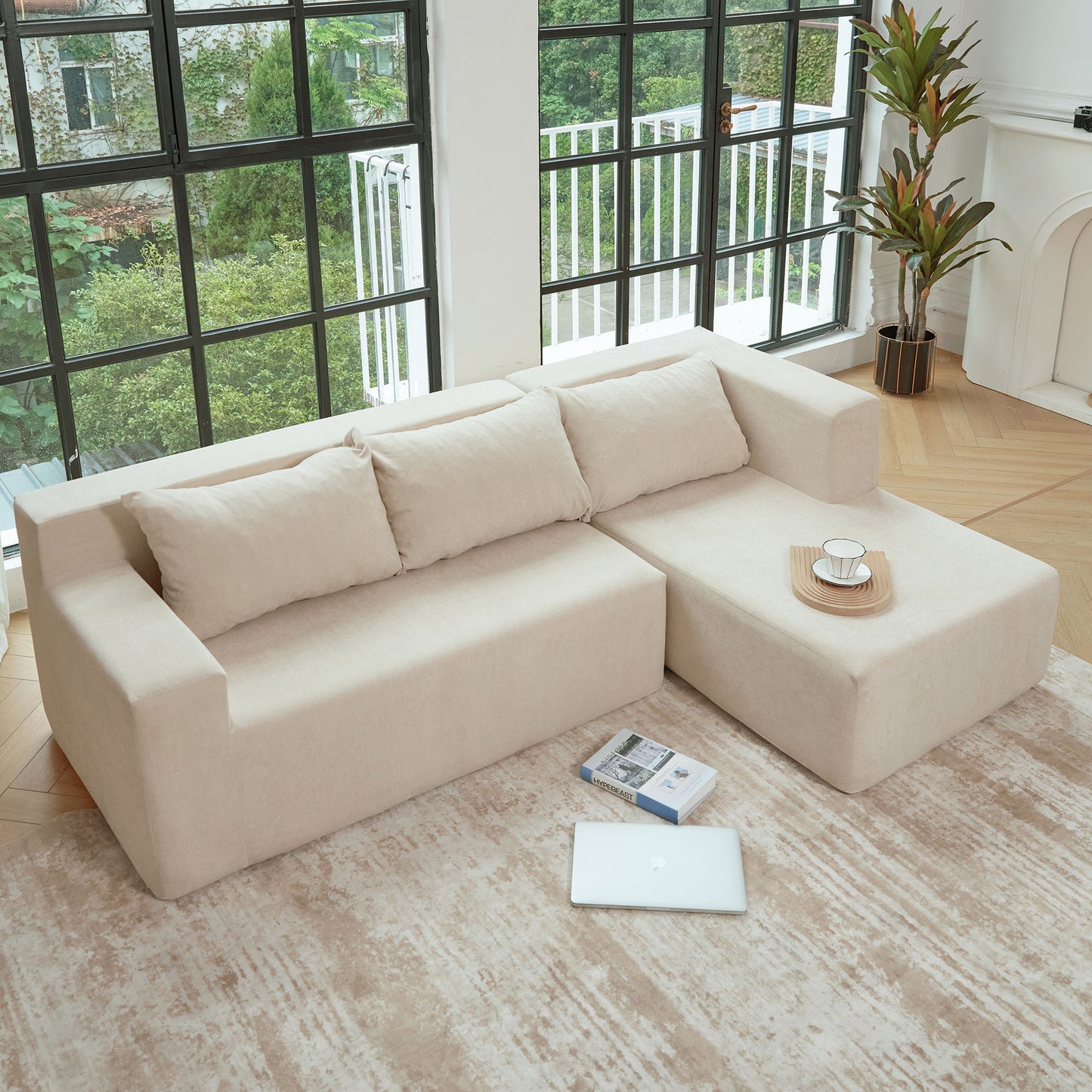 Simply Modern Modular Sectional Sofa L-Shaped Couch Minimalist