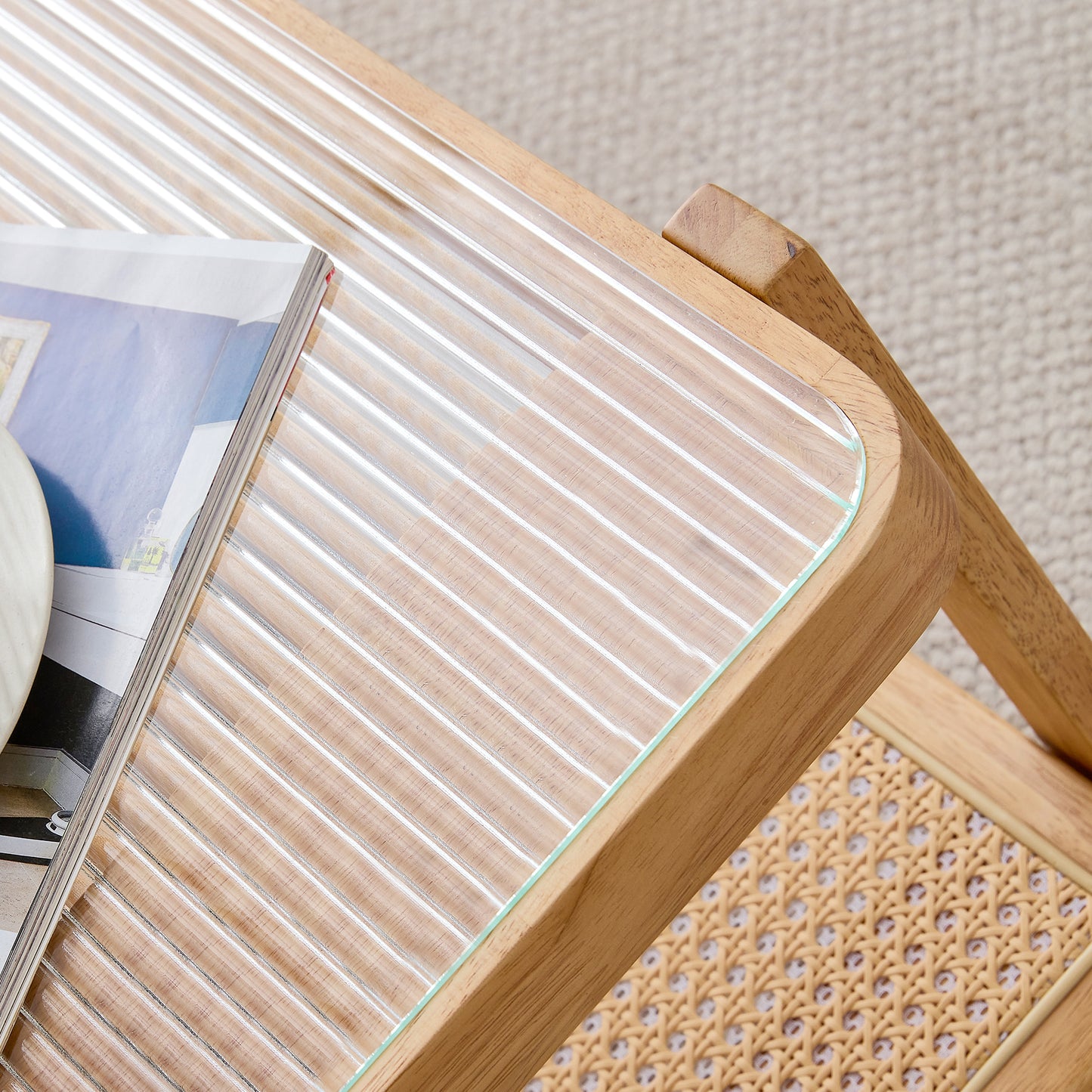 Simply Modern Rectangle Wood Glass Coffee Table