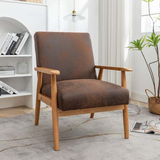 Simply Classic Mid-Century Modern Arm Chair, Light Brown