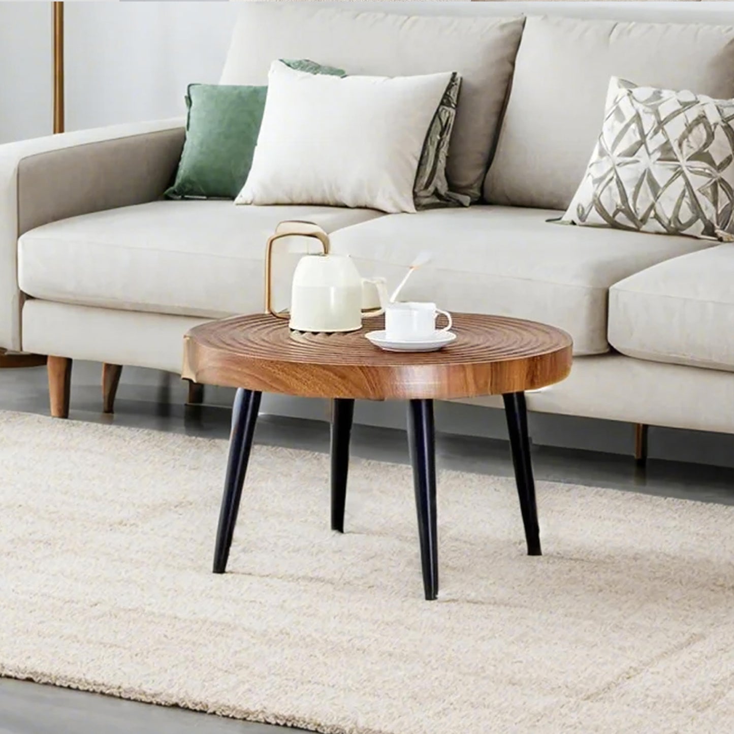 Simply Natural Wood Grain Round Coffee Table