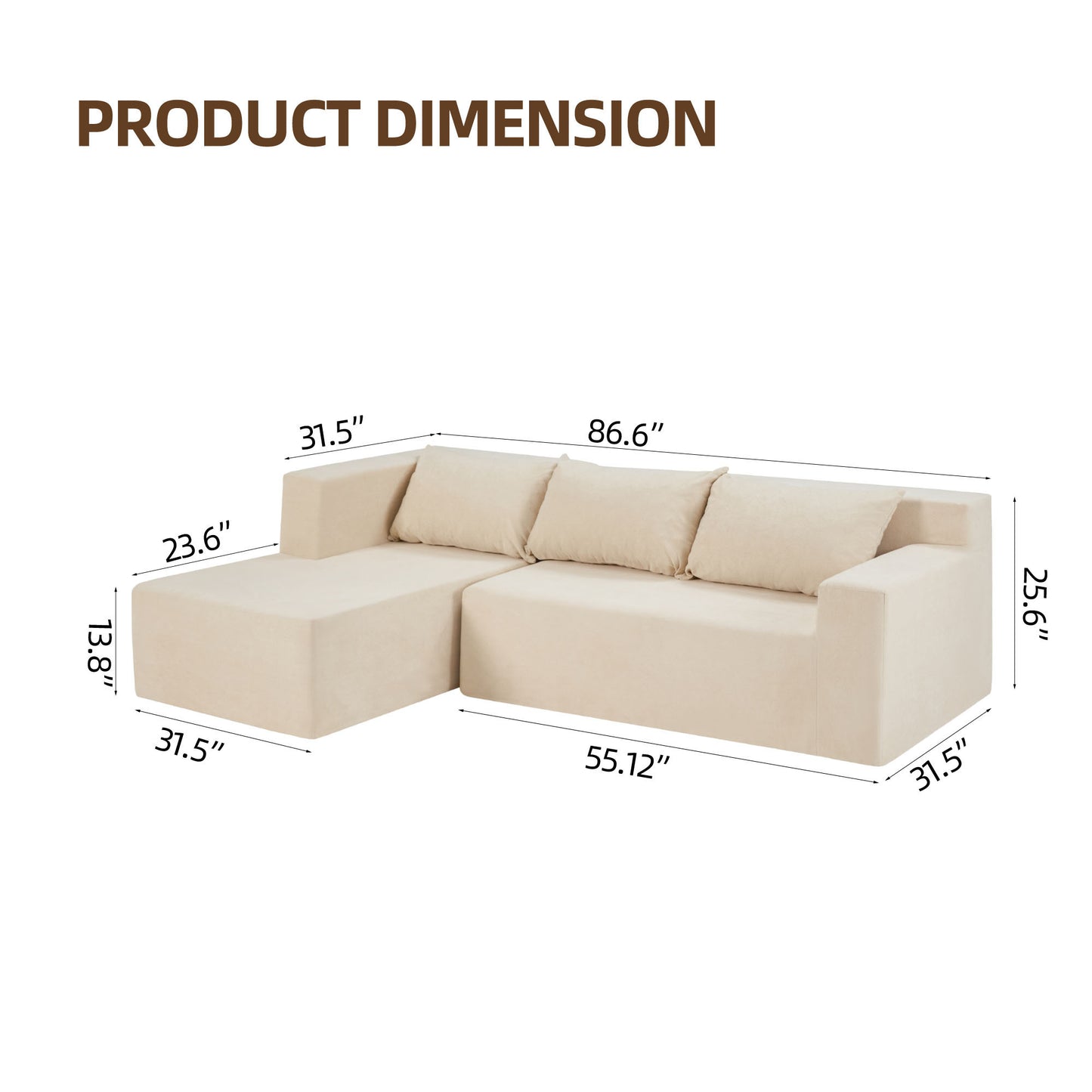 Simply Sectional L Shape Sofa