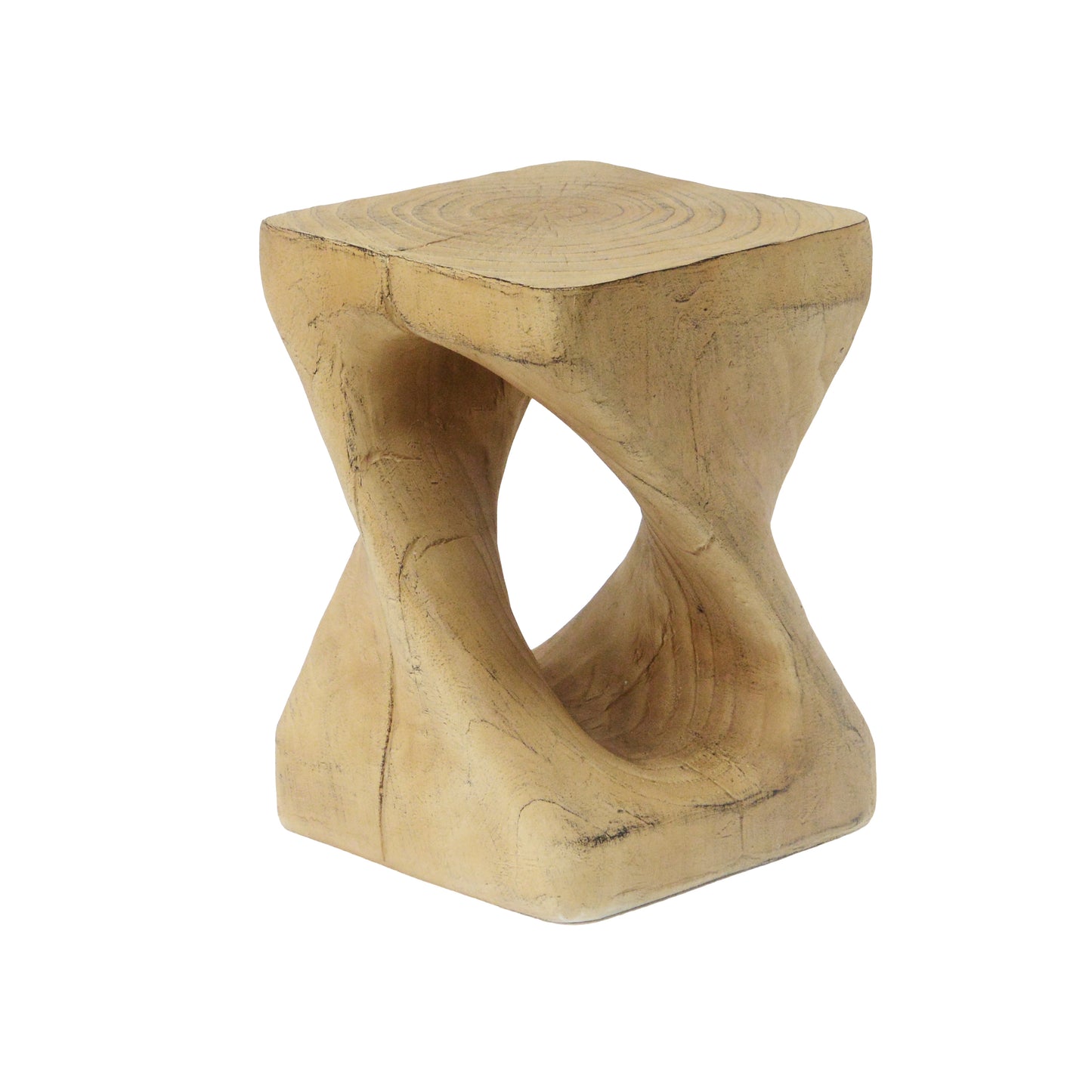 Simply Twist Shape Side Table, Wood-like texture, Natural Color