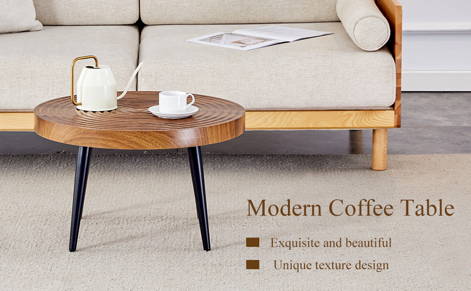 Simply Natural Wood Grain Round Coffee Table