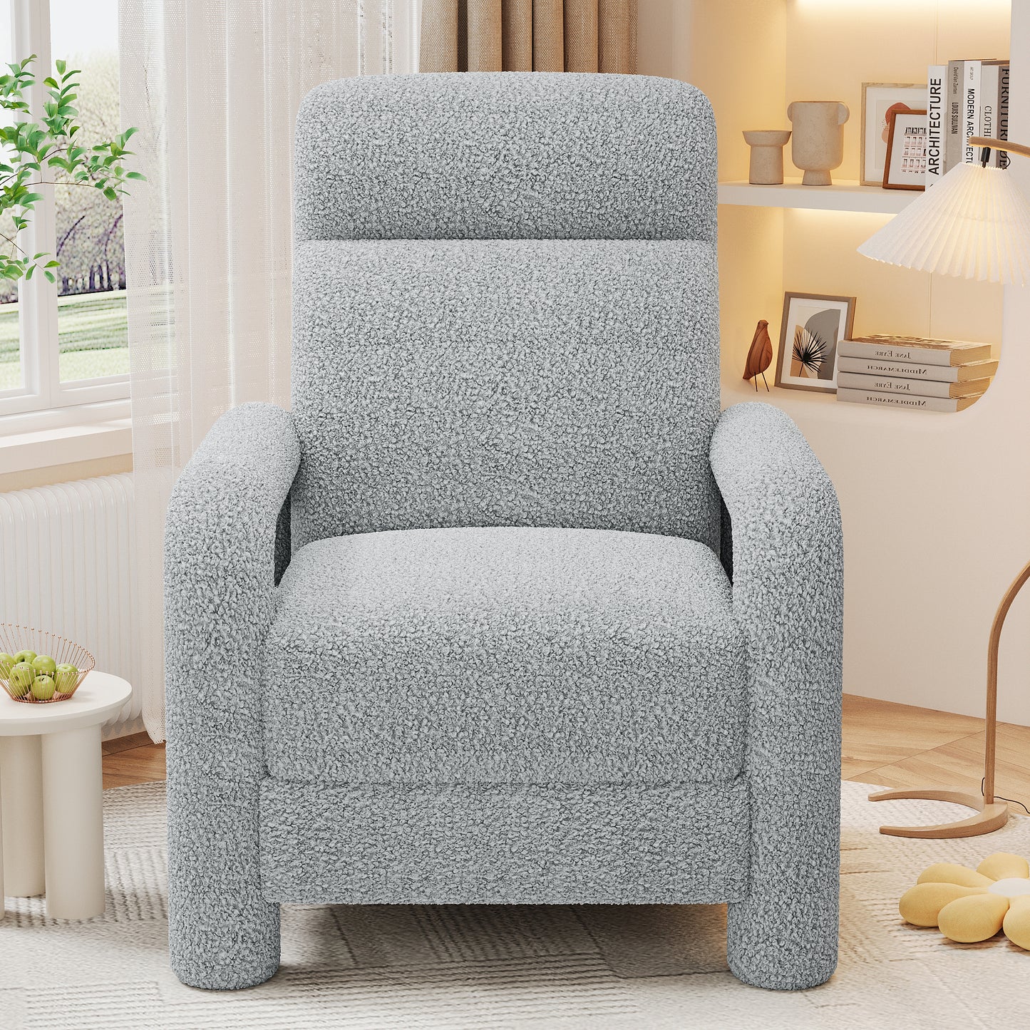 Simply Light Grey Push Back Recliner Armchair