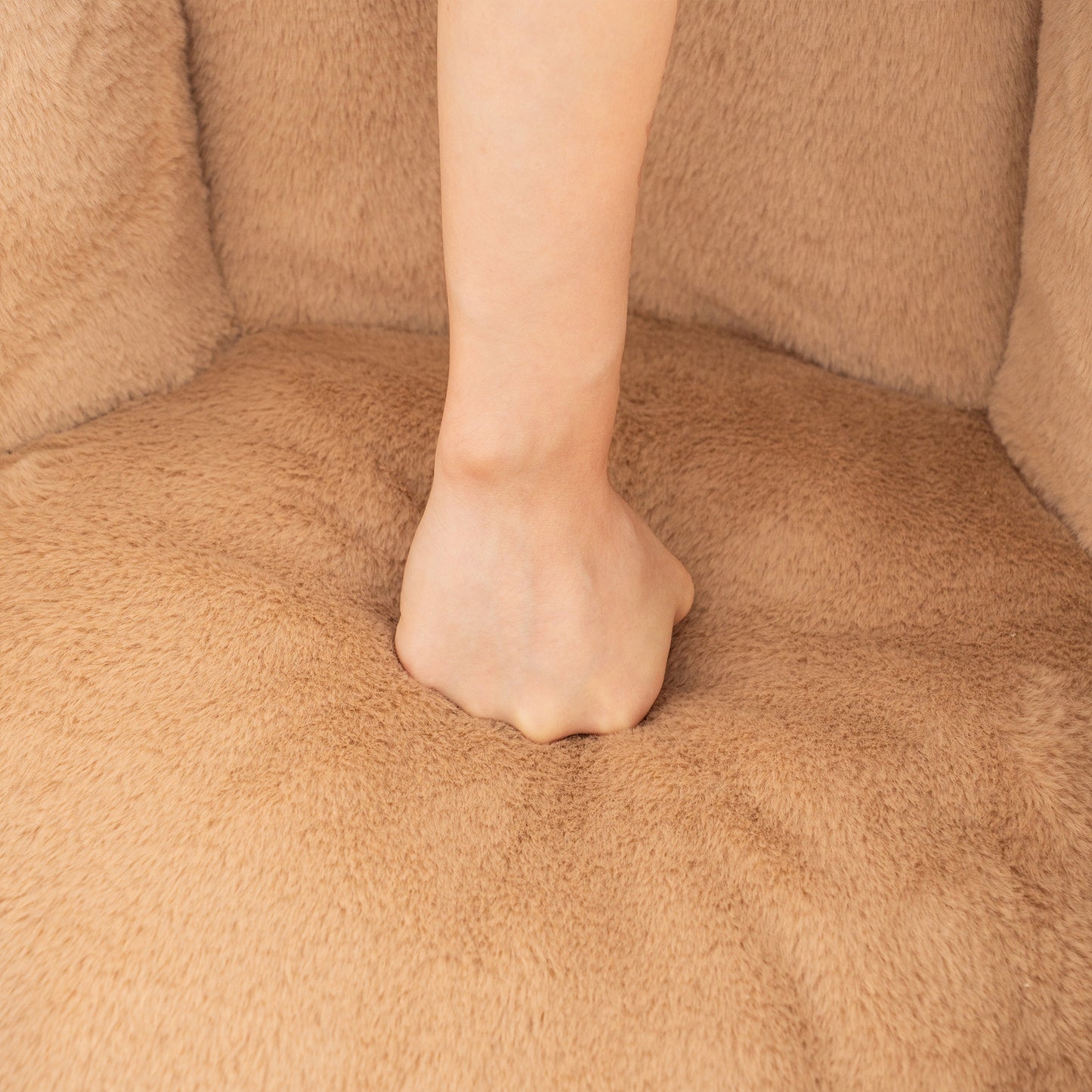 Simply Comfy Khaki Bean Bag Sofa With Foot Rest