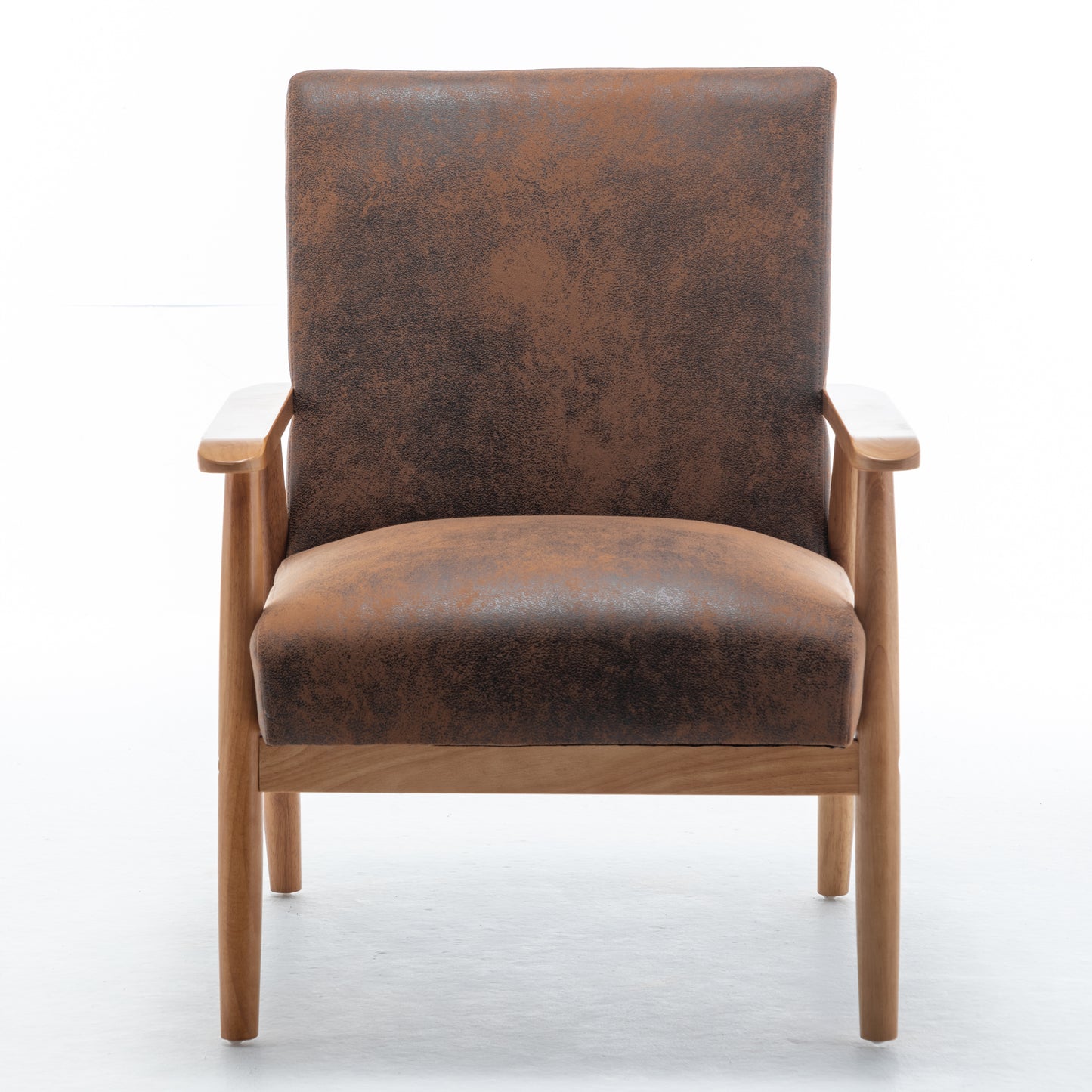 Simply Classic Mid-Century Modern Arm Chair, Light Brown