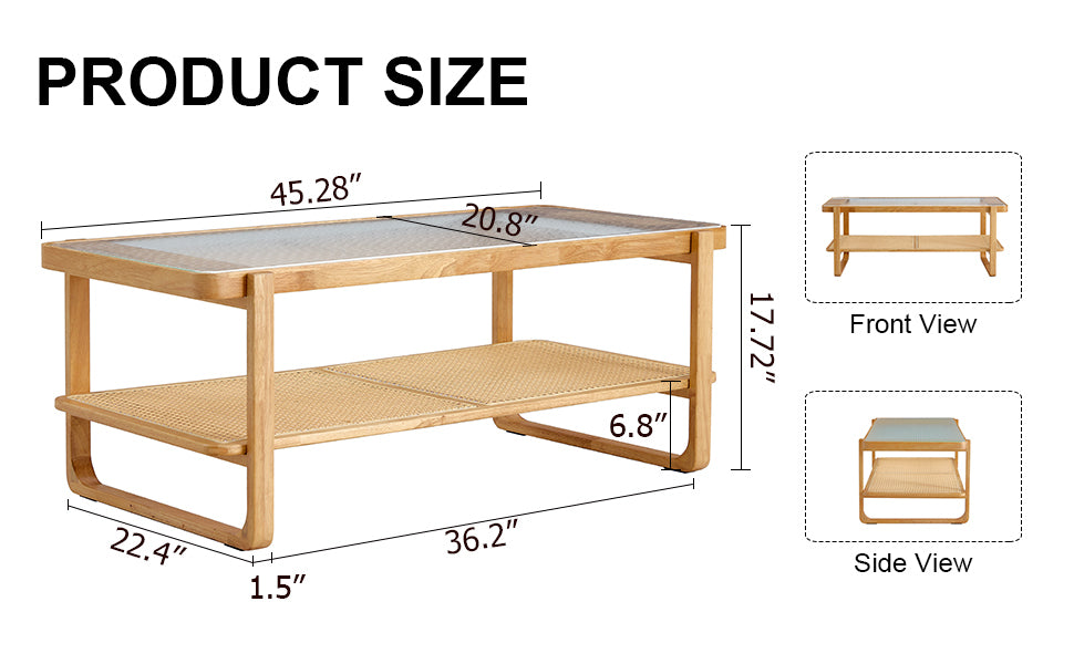 Simply Modern Rectangle Wood Glass Coffee Table