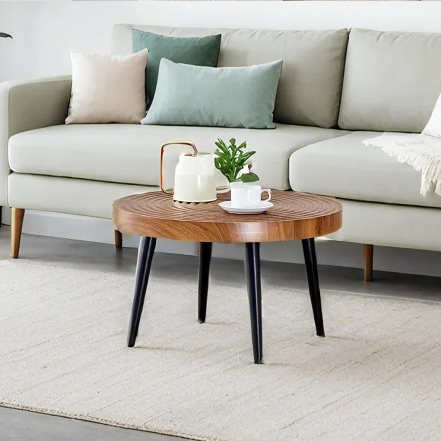 Simply Natural Wood Grain Round Coffee Table