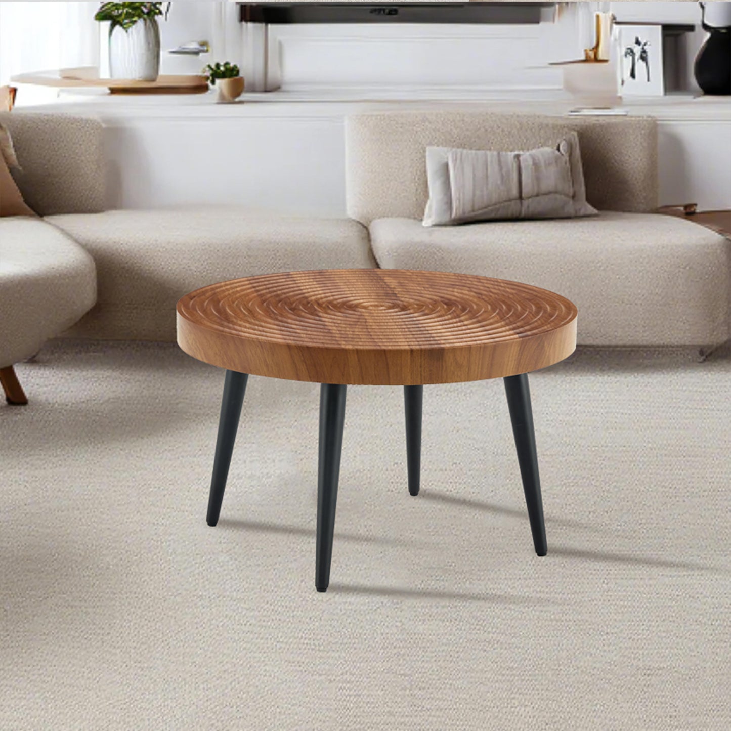 Simply Natural Wood Grain Round Coffee Table