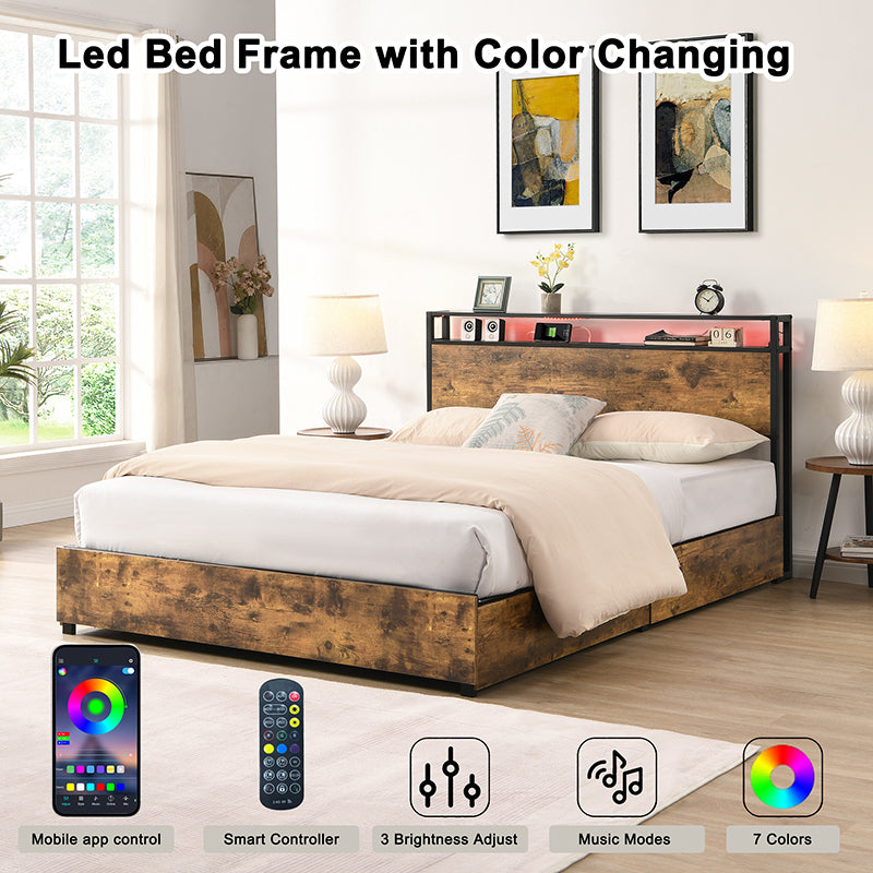 Simply Storage Bed Frame with Charging Station