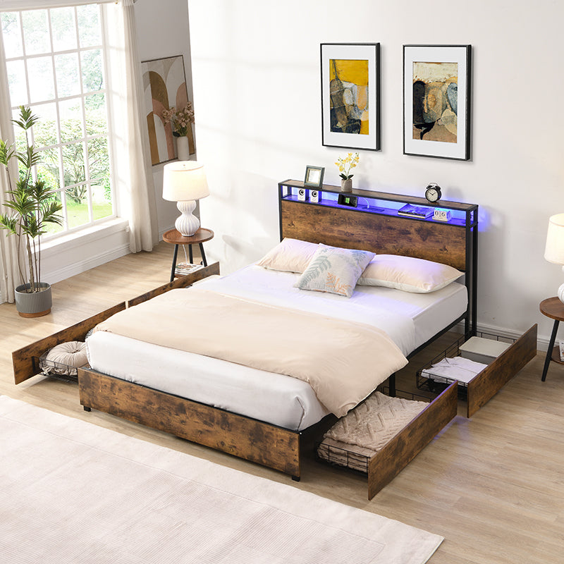 Simply Storage Bed Frame with Charging Station