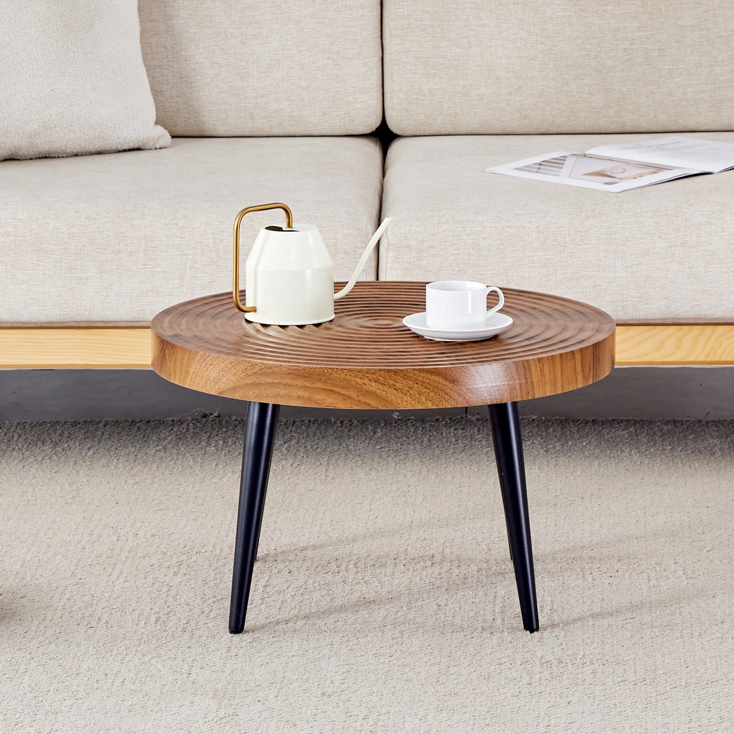 Simply Natural Wood Grain Round Coffee Table