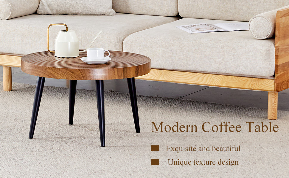 Simply Natural Wood Grain Round Coffee Table