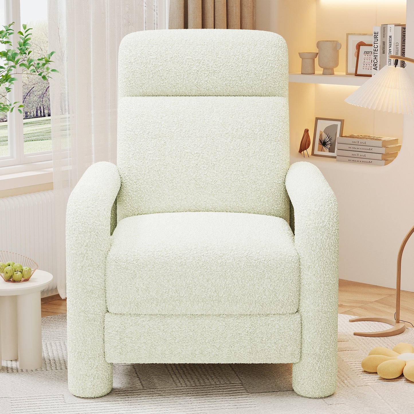 Simply Beige Push Back Recliner Armchair