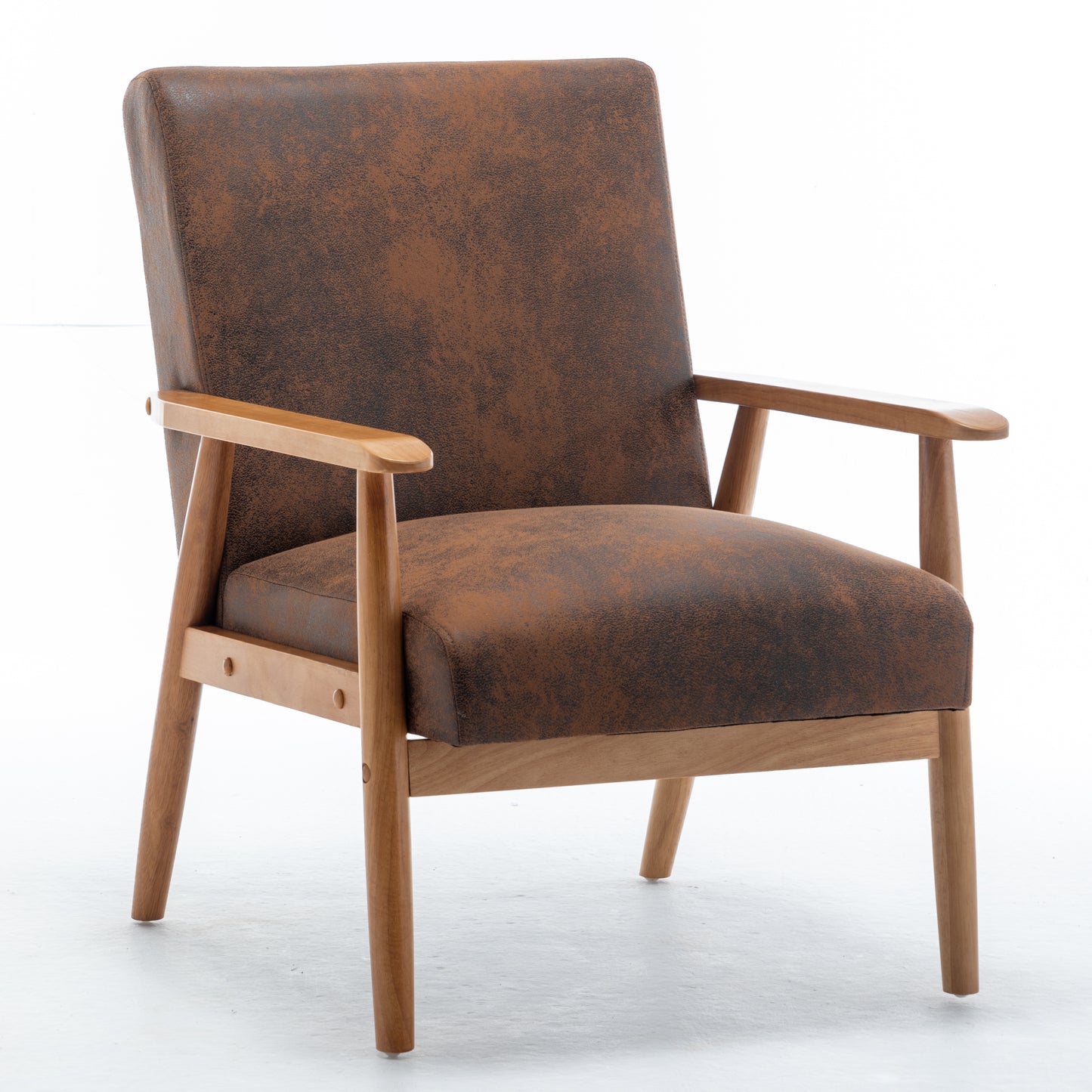 Simply Classic Mid-Century Modern Arm Chair, Light Brown