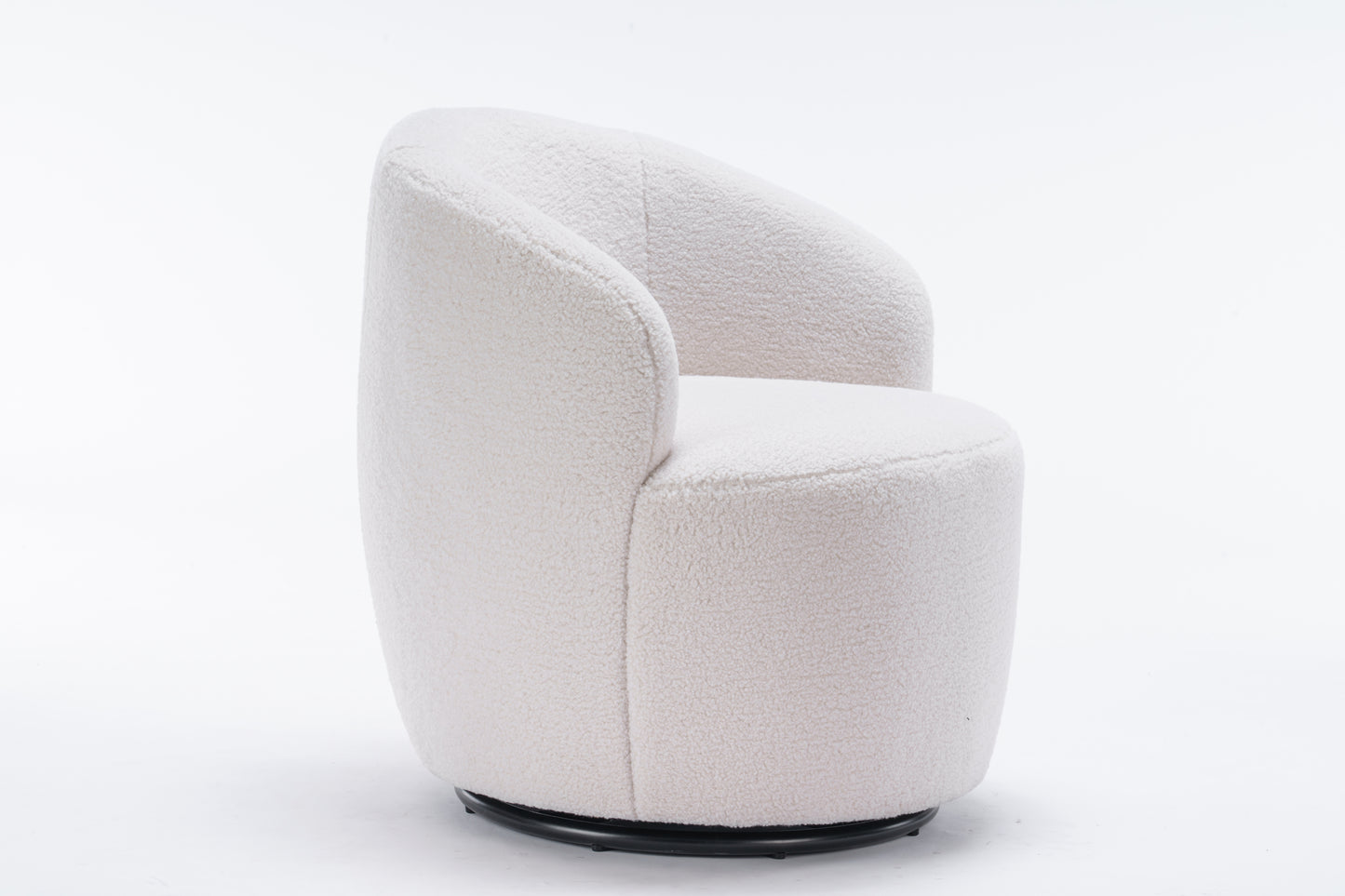 Simply Fabric Swivel Accent Barrel Chair, Ivory