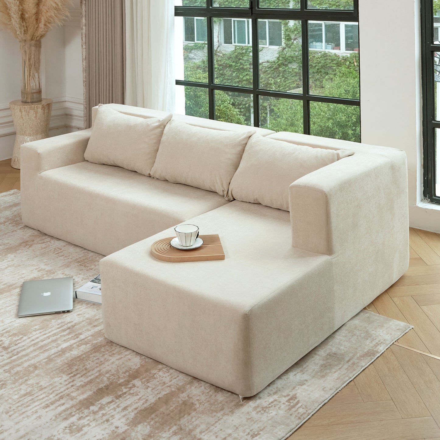 Simply Modern Modular Sectional Sofa L-Shaped Couch Minimalist